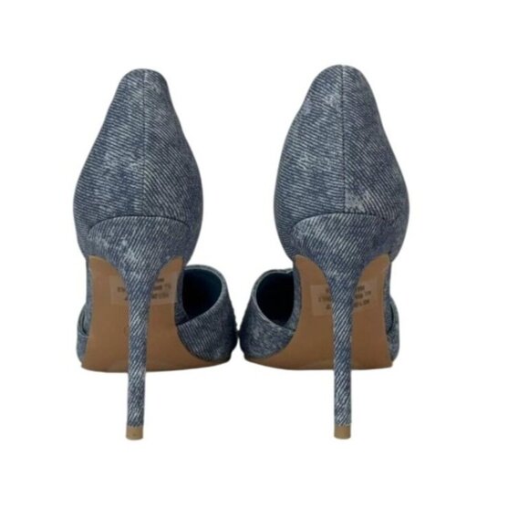 KAYLEEN / Net-26 / Blue Deni /  Rhinestone / Pointed-Toe Pumps / With High Stile - Picture 5 of 8